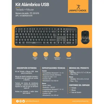 Kit Teclado y Mouse Alámbrico Balance