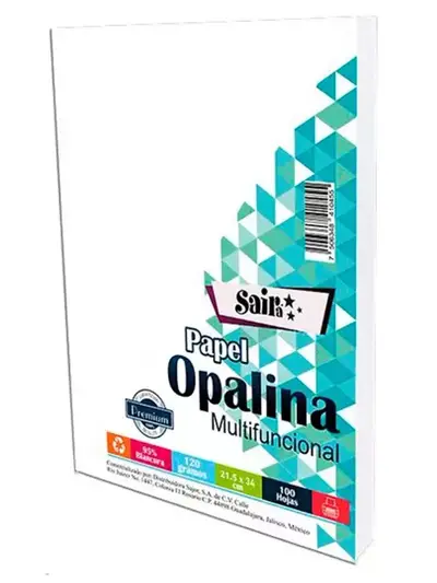 Paquete de papel opalina blancura 95%
