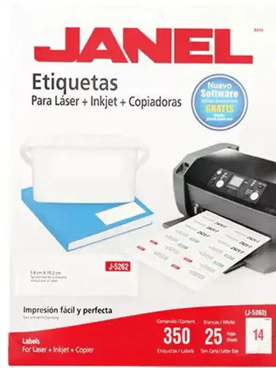 Etiqueta laser mod j-5262 blanca JANEL