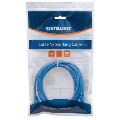Cable Patch, Intellinet, 343305, Cat 6, 5.0M(16.4F) Utp Azul