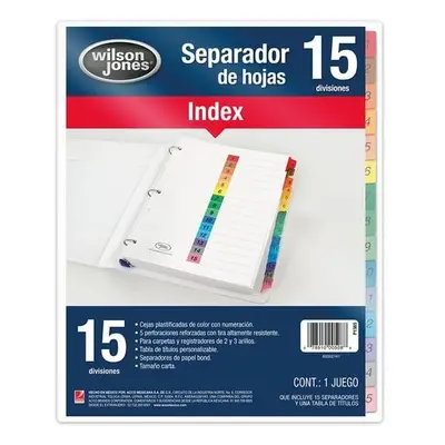 Separador c/numeración 15 divisiones