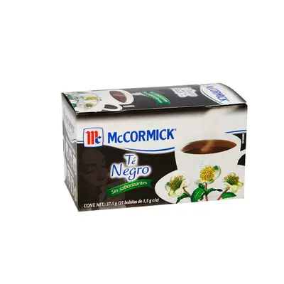 Té negro McCormick caja con 25 sobres.