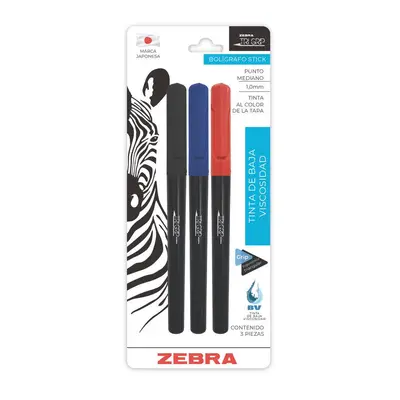 Bolígrafo stick ZEBRA Tri-grip punto