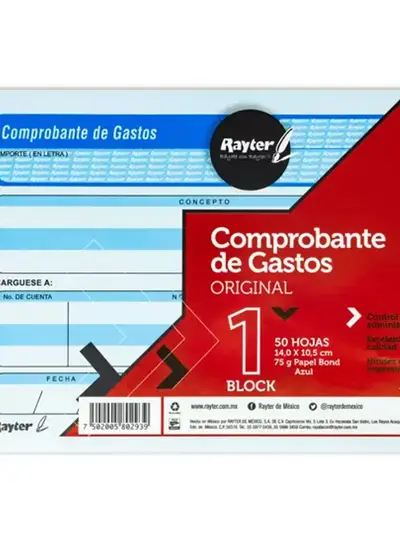 Comprobante de gastos Rayter, 1/4