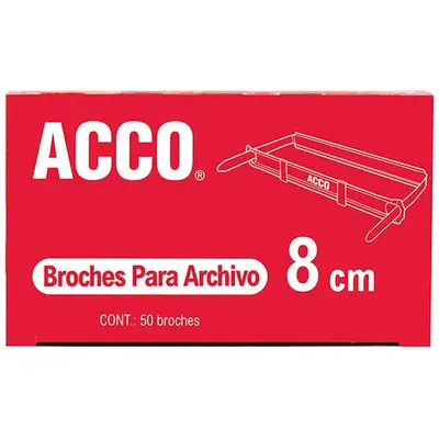 Broche para archivo metálico de 8 cm ACCO capacidad hasta 300 hojas
