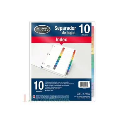 Separador c/numeración 10 divisiones