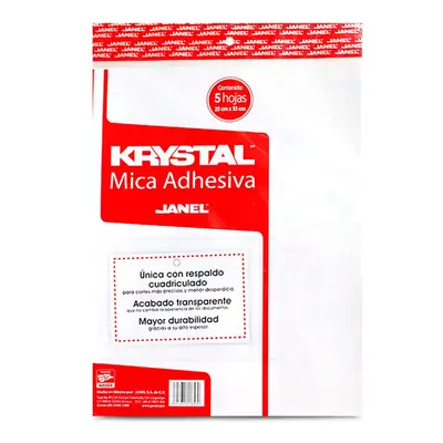 Mica adhesiva 25 cm x 33 cm bolsa