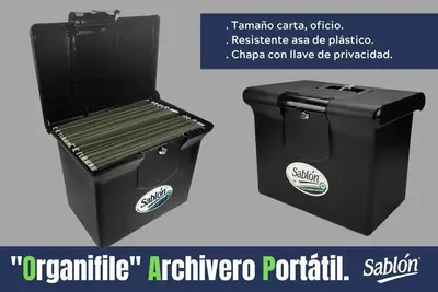 Archivero portátil Sablón carta color negro