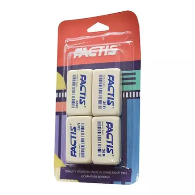 Goma Factis 36RB forma rectangular color blanca