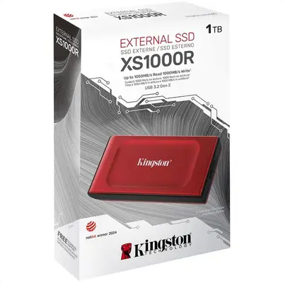 Unidad de Estado Solido Kingston Externo XS1000 1TB USB 3.2 Gen 2 LECT.1050/ESCRIT.1000 Mb/s Conector Tipo a Tipo C SXS1000R/1000G
