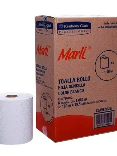 Toalla en rollo blanca Marli con 180 m