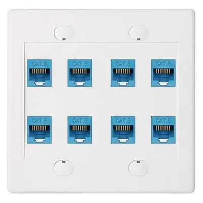 Jack RJ45 Azul con 8 Puertos para Cable