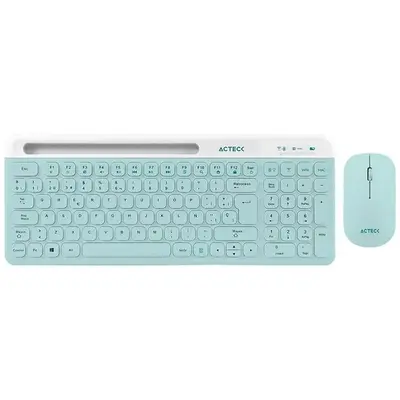 Kit Acteck Creator Virtuos Fitt MK770 / Teclado y Mouse Vertical / Inalambrico / USB / Multimedia / 118 Teclas / Español / Recargable / 2400 DPI Ajustable/ Optico / Blanco / AC-936255