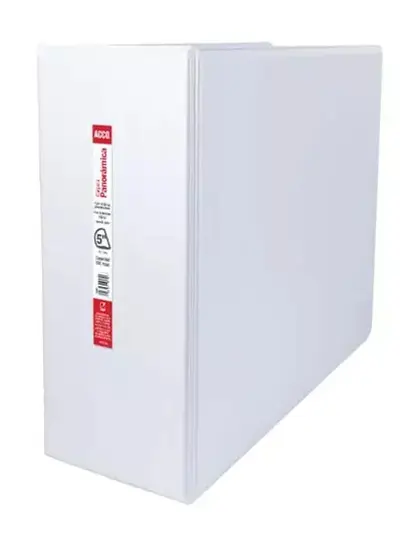 Carpeta panorama de polipropileno herraje D 5" ACCO color blanco tamaño carta capacidad 1015 hojas