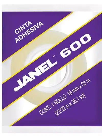Cinta adhesiva línea 600 celofán Janel 18 mm x 33 m 1 pieza
