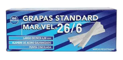 Grapa estándar 26/6 ACCO grapa de alta calidad de acero galvanizado de 6 mm