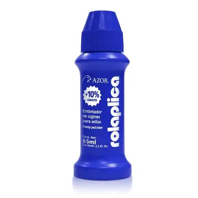 Tinta para sello Rolaplica Azor color azul