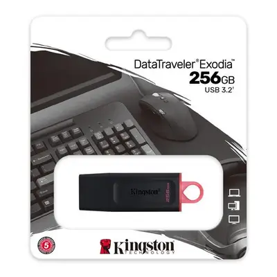 Memoria Flash USB Kingston Data Traveler Exodia 256GB Gen 1 3.2 Tipo a Negro + Rosa (DTX/256GB)