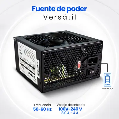 Fuente de Poder / Vorago Start The Game / PSU-200 Iluminada 600WATTS 2 X SATA Caja