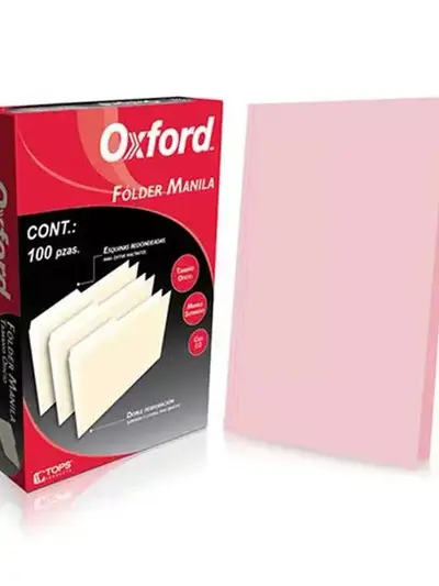 Folder manila Oxford oficio color rosa
