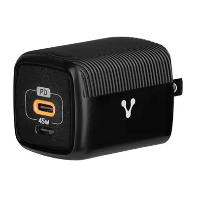Cargador Pared / Vorago / AU-402 - Carga Rapida / 3.0 a 1 Usb-c / 45W / Negro