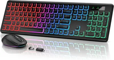 LM-Teclado Y Ratón USB, RGB, Combo Negro