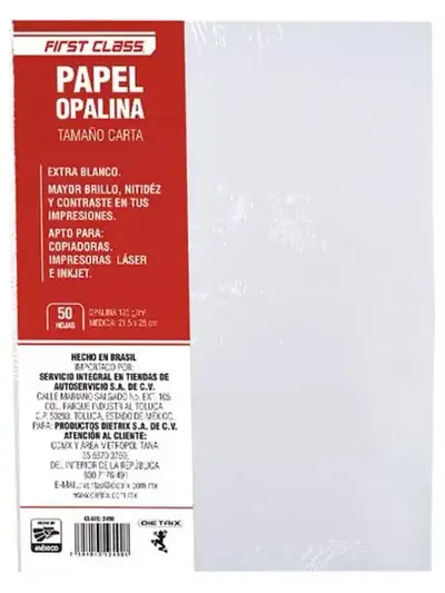 PAPEL OPALINA DIETRIX 50 HOJAS TAMAÑO CArta