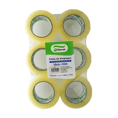 Cinta de empaque transparente Devek 48 m