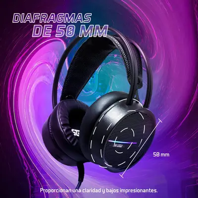 Diadema Gamer / Vorago Start The Game / HS-502, 3.5MM, RGB, 50MM, Negro